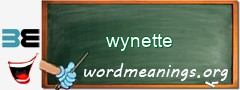 WordMeaning blackboard for wynette